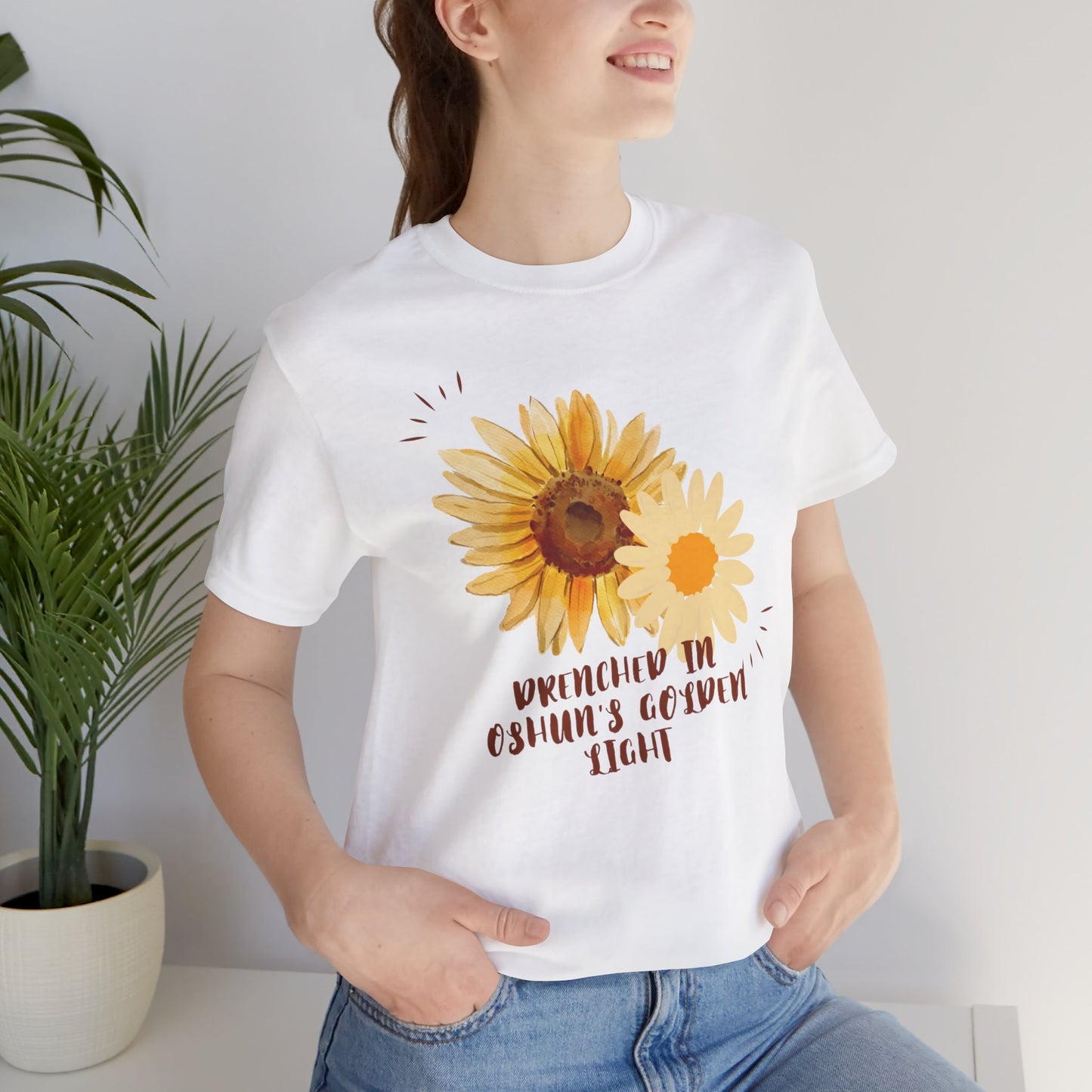 Drenched In Oshuns Golden Light-Unisex Jersey Short Sleeve Tee