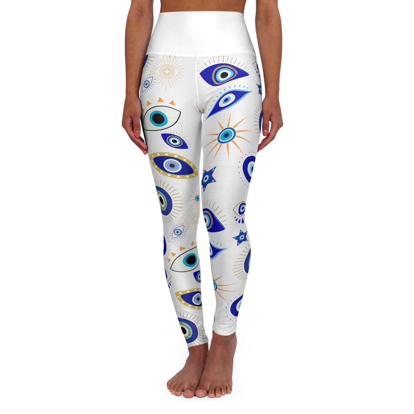 evil eye High Waisted Yoga Leggings (AOP)