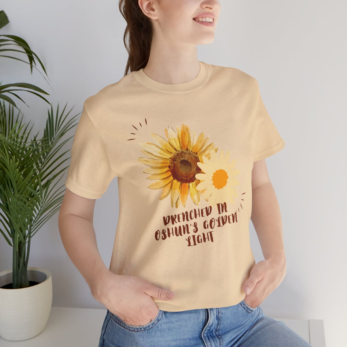 Drenched In Oshuns Golden Light-Unisex Jersey Short Sleeve Tee