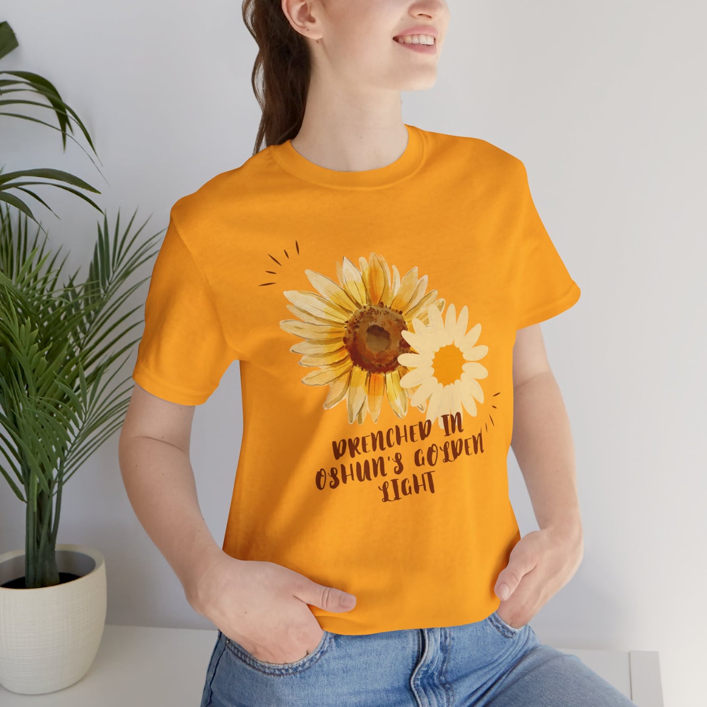 Drenched In Oshuns Golden Light-Unisex Jersey Short Sleeve Tee