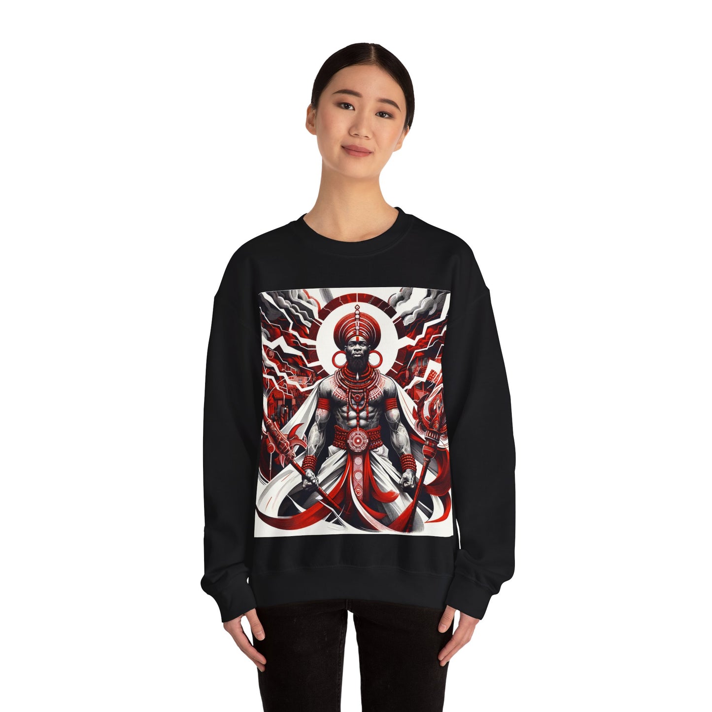 Shango Deity Black Unisex Heavy Blend™ Crewneck Sweatshirt