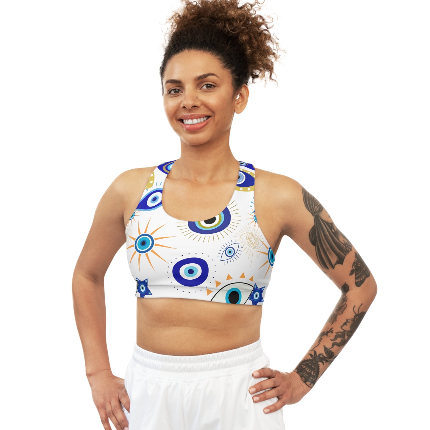 Evil Eye-Seamless Sports Bra (AOP)