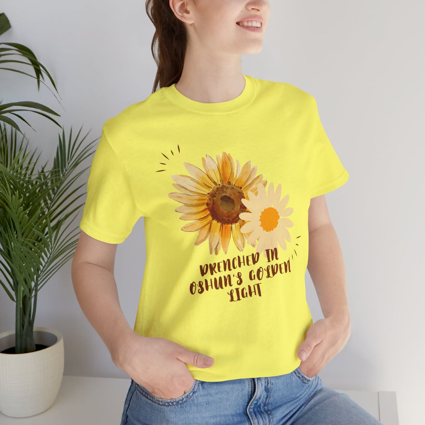 Drenched In Oshuns Golden Light-Unisex Jersey Short Sleeve Tee