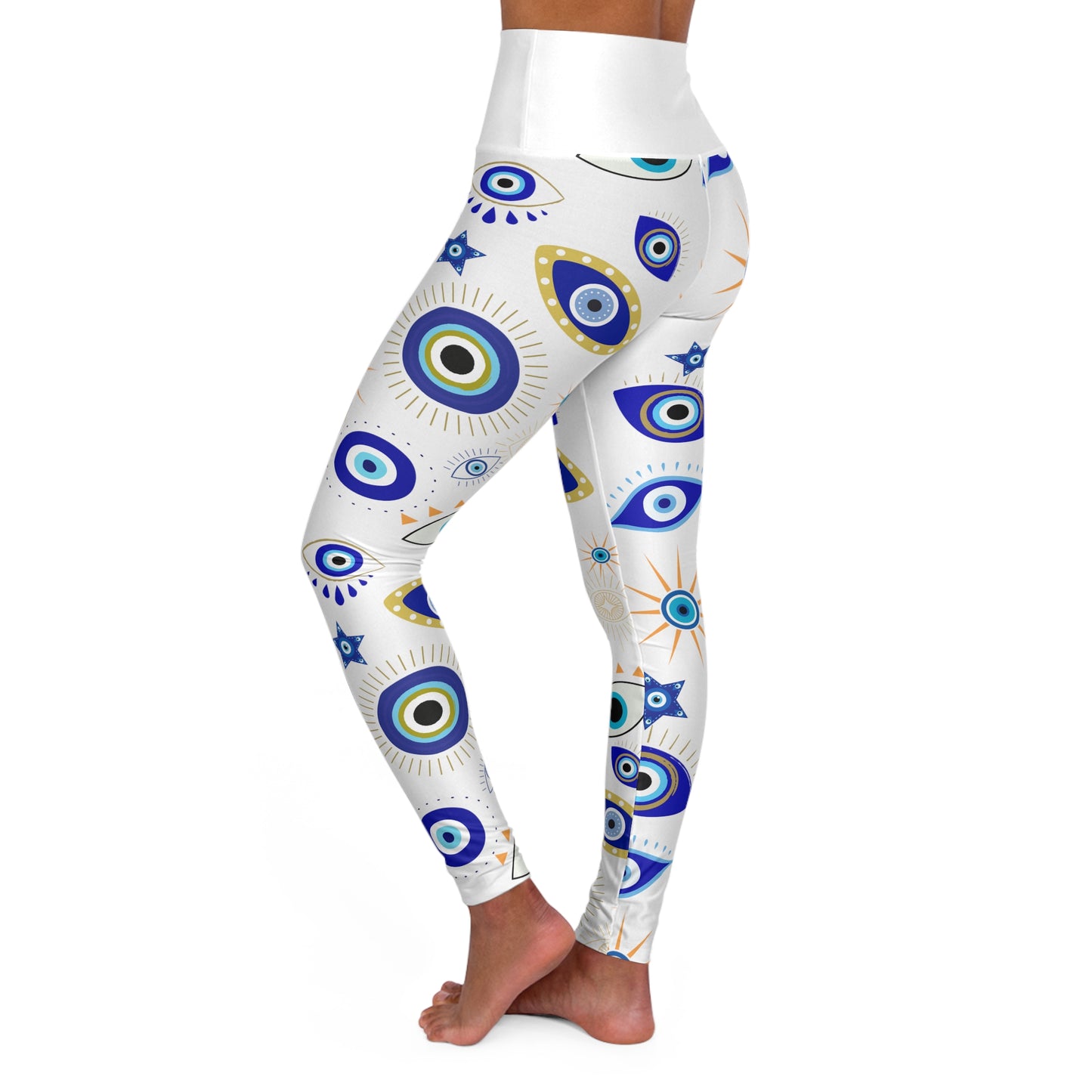 evil eye High Waisted Yoga Leggings (AOP)