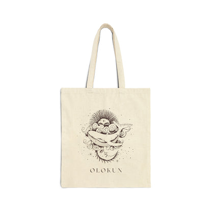 Olokun whale Cotton Canvas Tote Bag