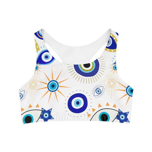 Evil Eye-Seamless Sports Bra (AOP)