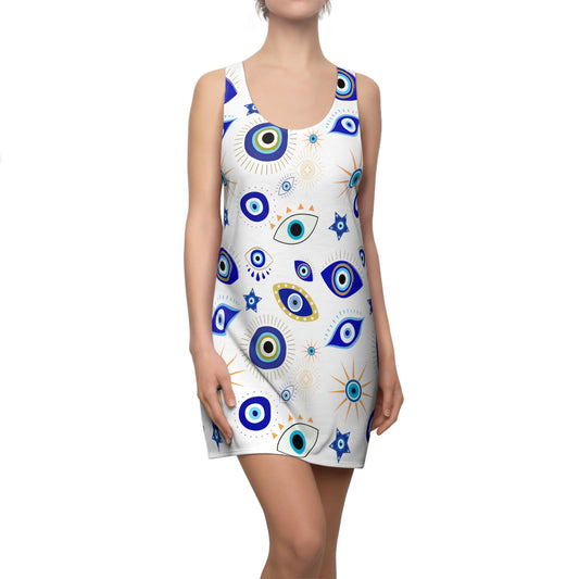 EVIL EYE-Women's Cut & Sew Racerback Dress (AOP)